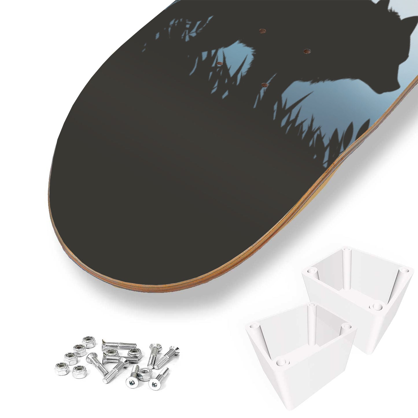 Wolf Howling at Night - Skateboard Wall Art