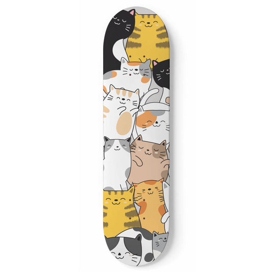 Cute Cartoon Cat Inspired -'Kawaii kitties' -Skateboard Wall Art