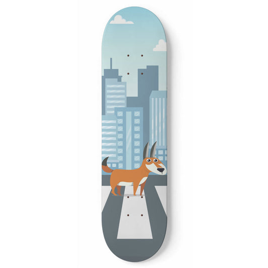 Adorable Dog Crossing New Horizon - Skateboard Wall Art