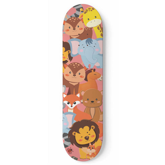 Safari Animal Friends - Skateboard Wall Art