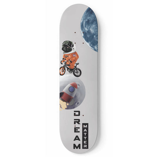 Moon Rider inspired - Black Dog in Astronaut Uniform Riding Bicycle -Skateboard Wall Art