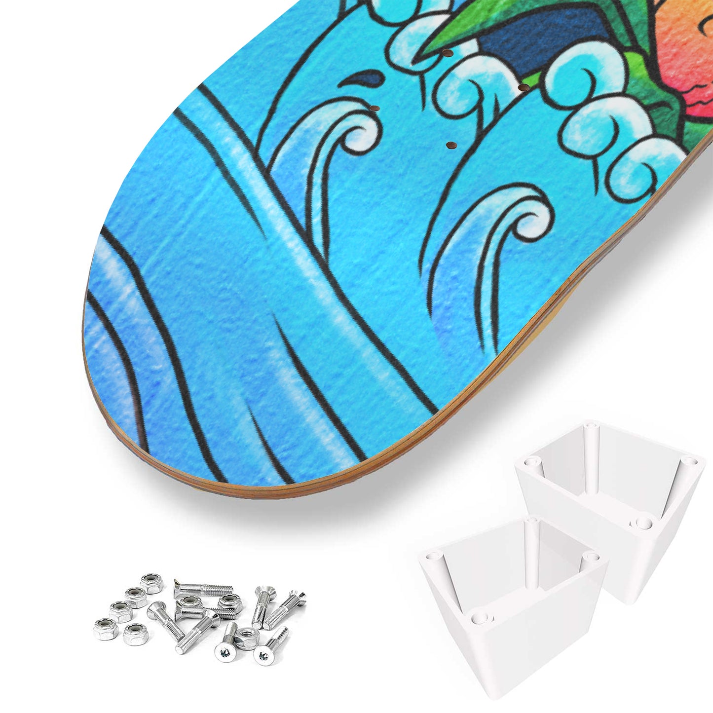 Tropical Surfer Doodle - Skateboard Wall Art