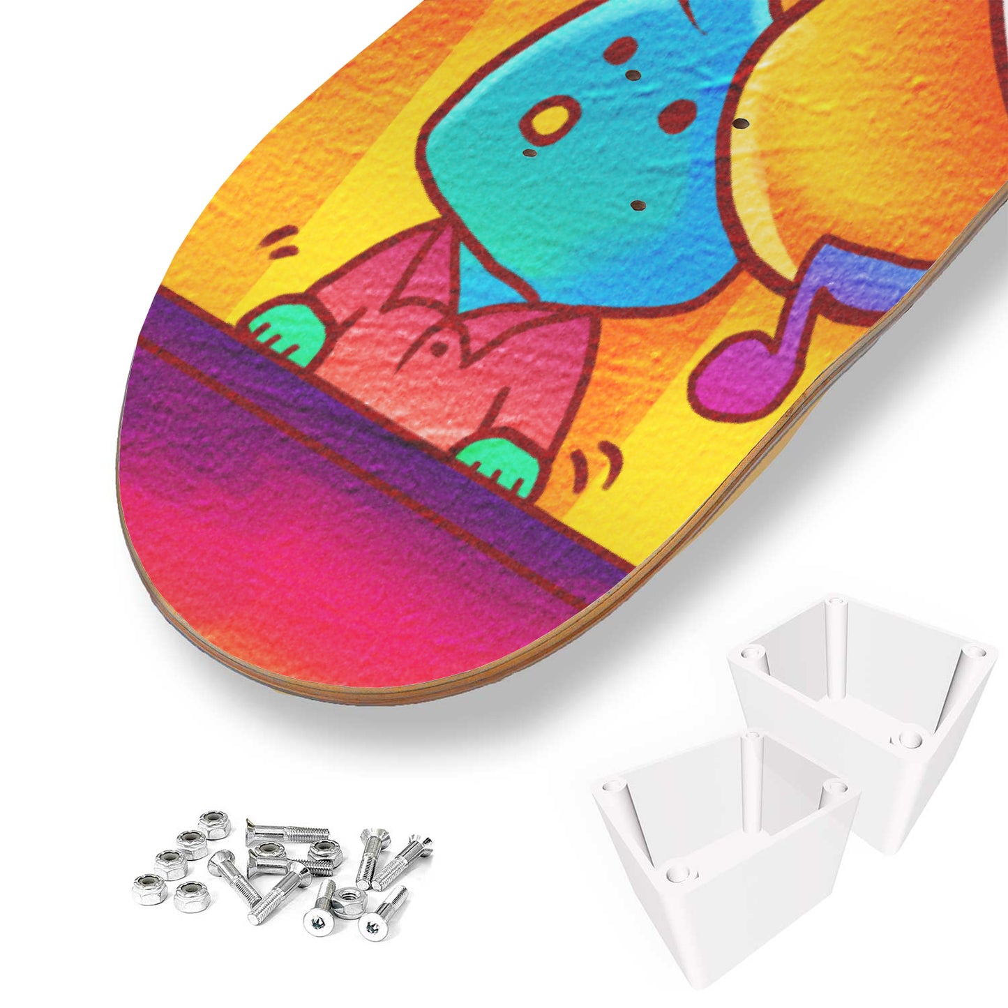 Retro Music Lover Doodle - 3 Piece Skateboard Wall Art
