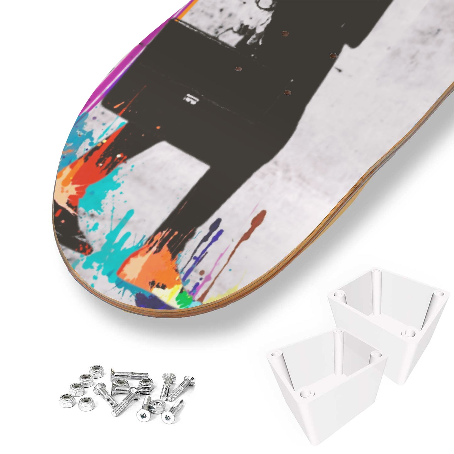 Banksy Color Rain Skateboard Art, Banksy Wall Decor Color Rain Art Pop Art | 3- Set Skate Deck Art - Office/Home Decor
