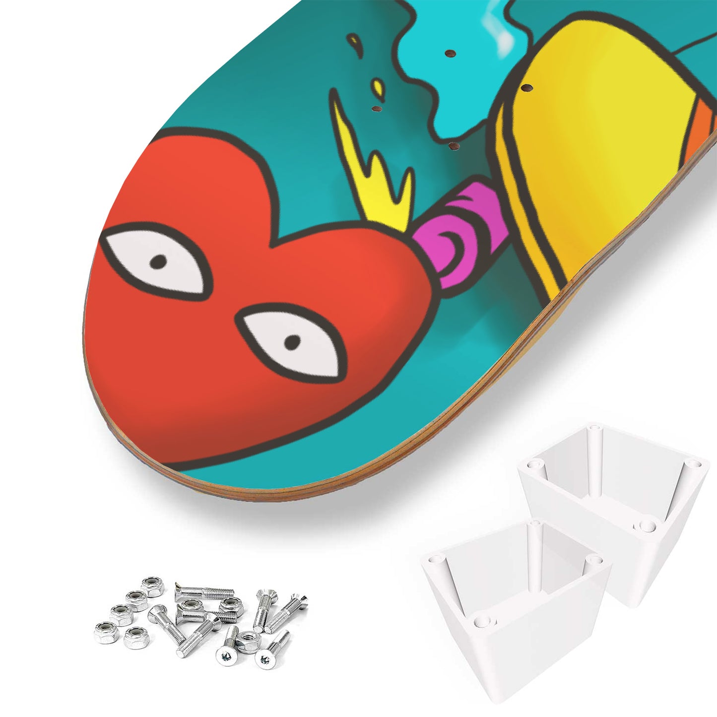 Large Chill Summer Doodles Print | 3 - Piece Skateboard Wall Art, Graffiti Style Wall Hanging Decor | Custom Printed Wall Art