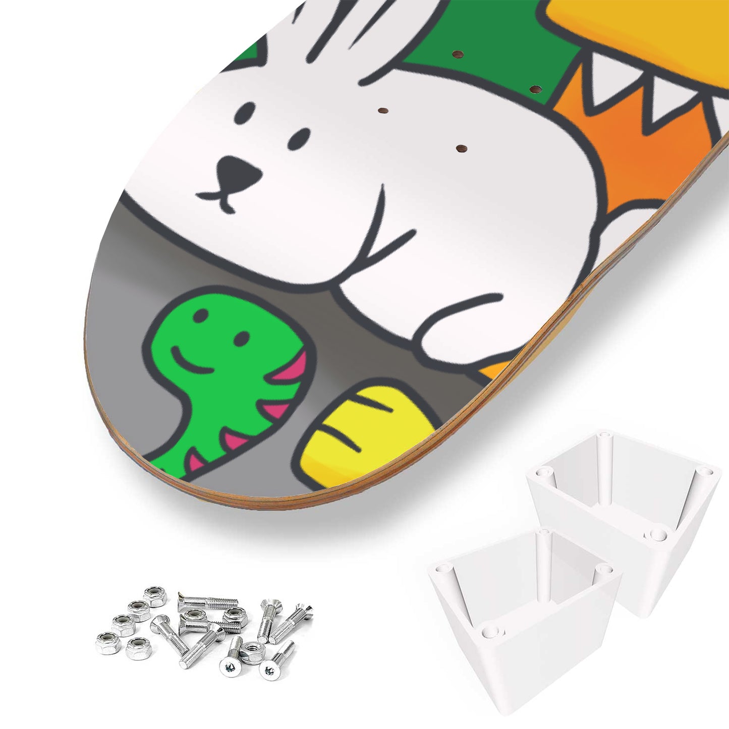 Mixed Doodle Monsters Skate Deck Art | 3 - Piece Skateboard Wall Art, Pro - Grade Maple Wood Wall Mount Hanging