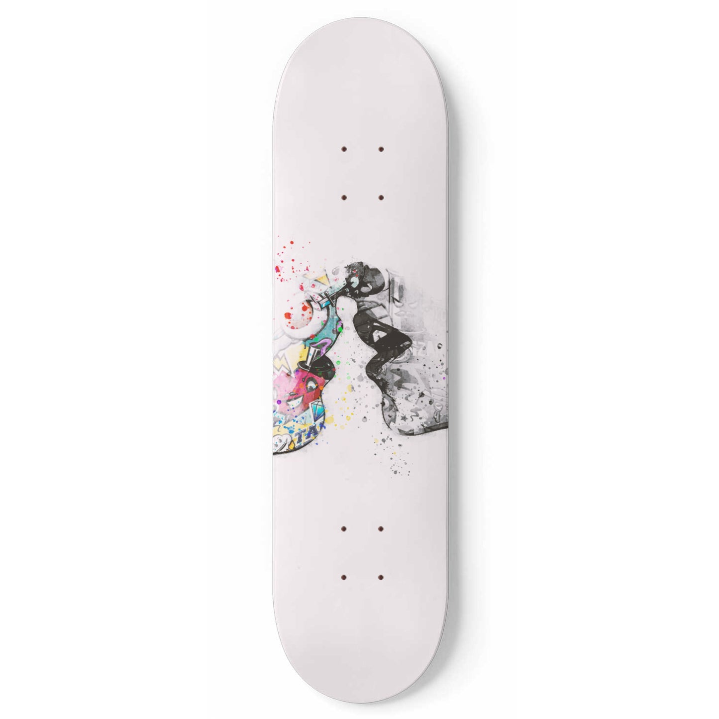 Couple Kiss Banksy Wall Art | 1 - Piece Skateboard Art, Banksy Kiss Art Mural, Graffiti Lips Wall Decor