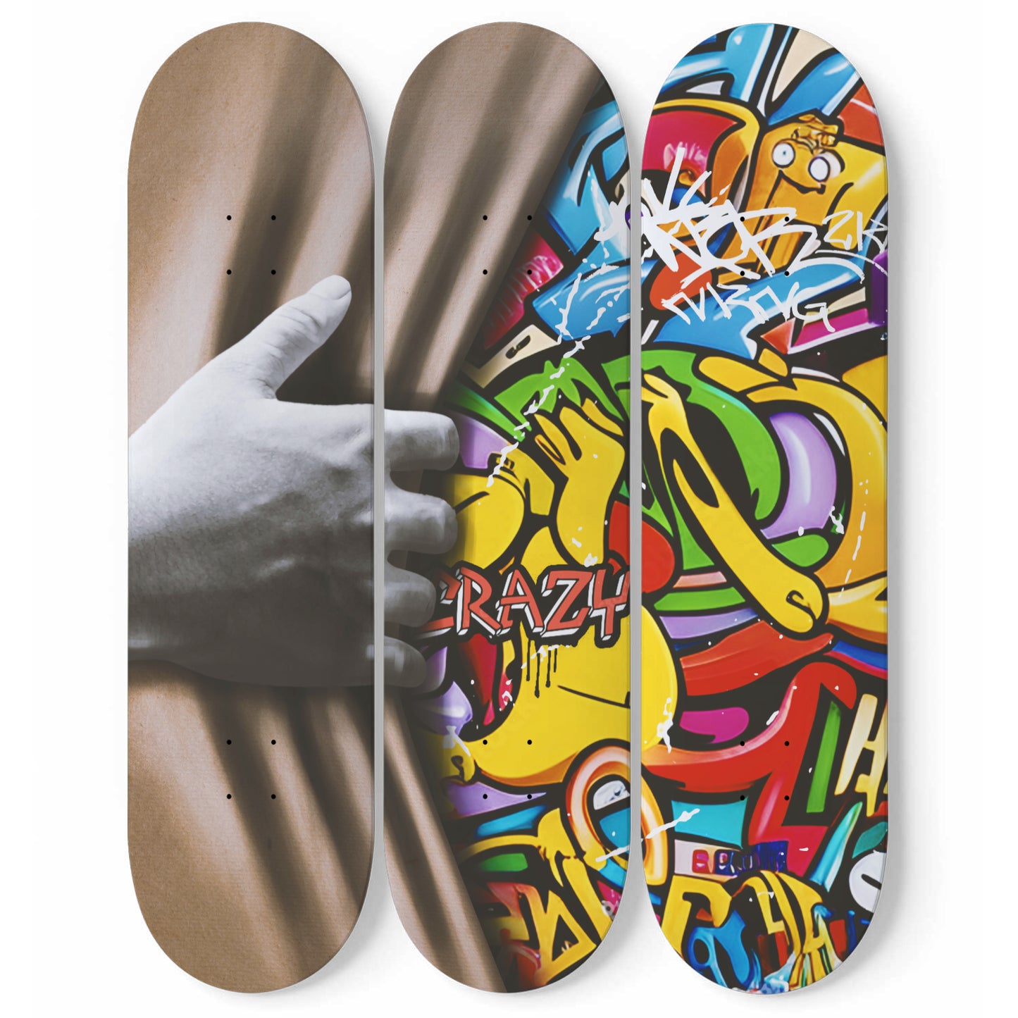 Banksy Pull Back Urban Art Skateboard Wall Art Martin Whatson Inspired Street Graffiti Art Decor