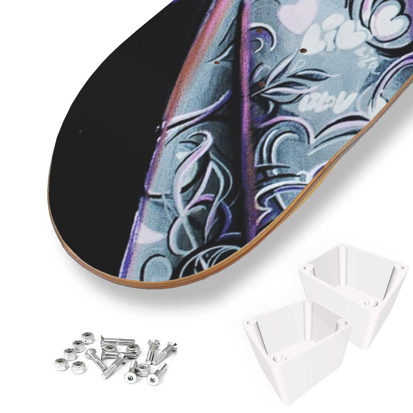 Beautiful Girl Graffiti Skateboard Wall Art Pop Art For Living Room Decor Pro-Grade Maple Wood Wall Hanging