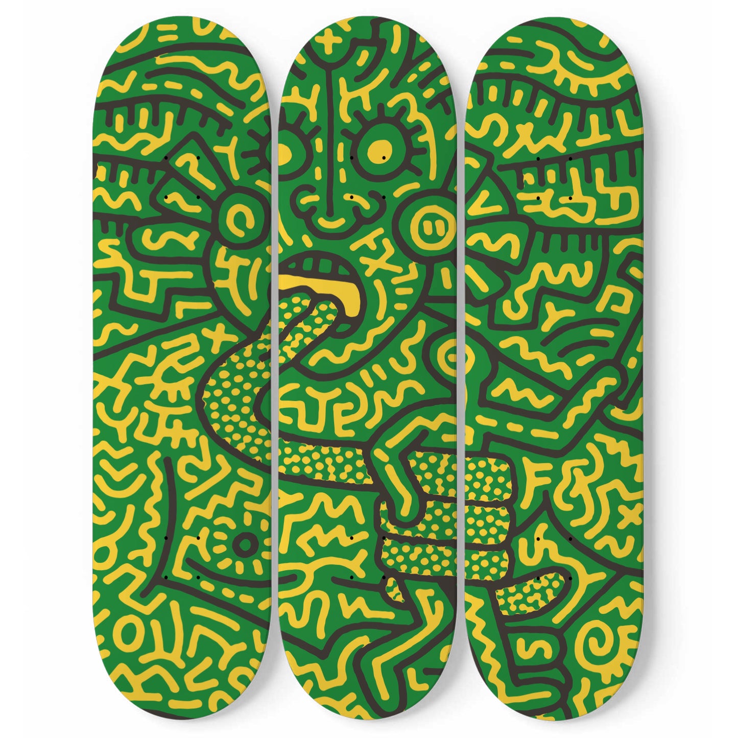 Keith Haring Medusa Skateboard Wall Art Pro-Grade Maple Wood For Living Room Decor Medusa Print