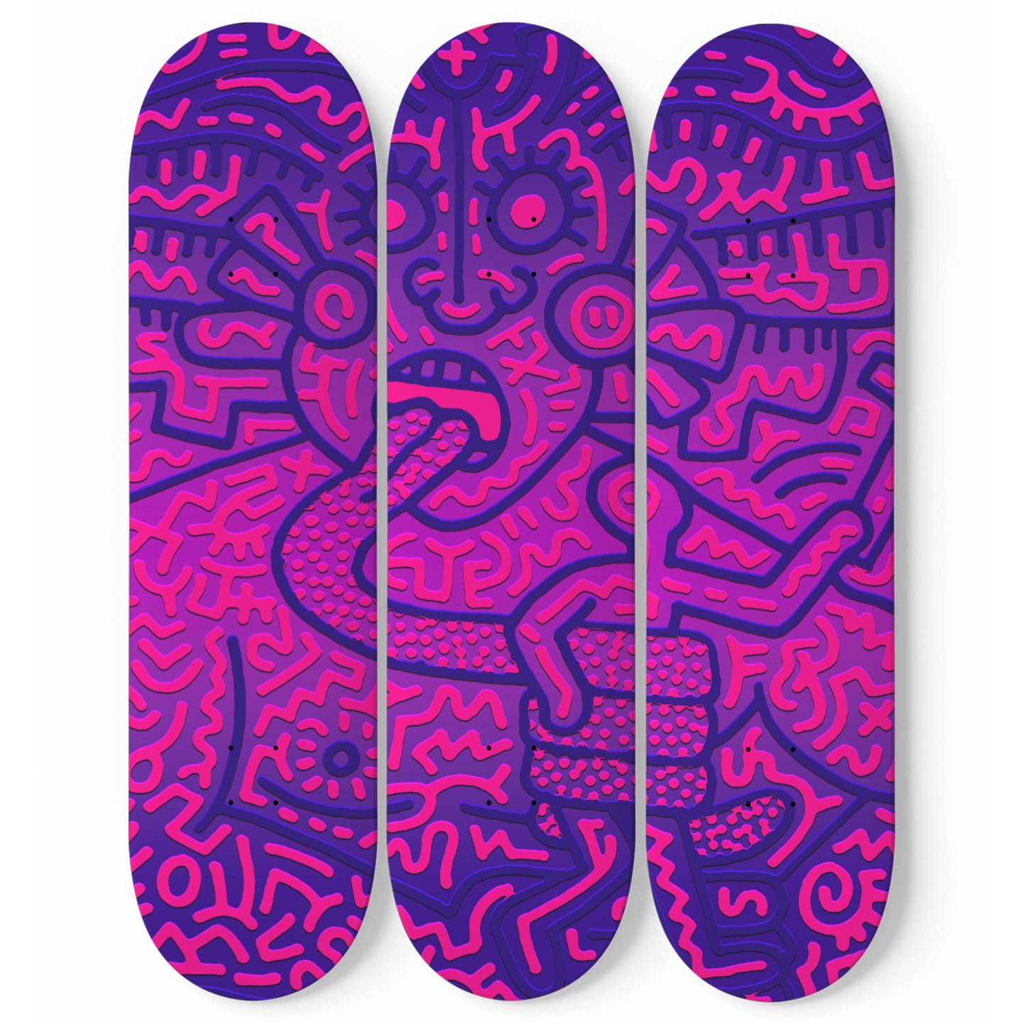 Keith Haring Medusa Skateboard Wall Art Medusa Pop Art Living Room Decor Wood Wall Large Keith Haring Art