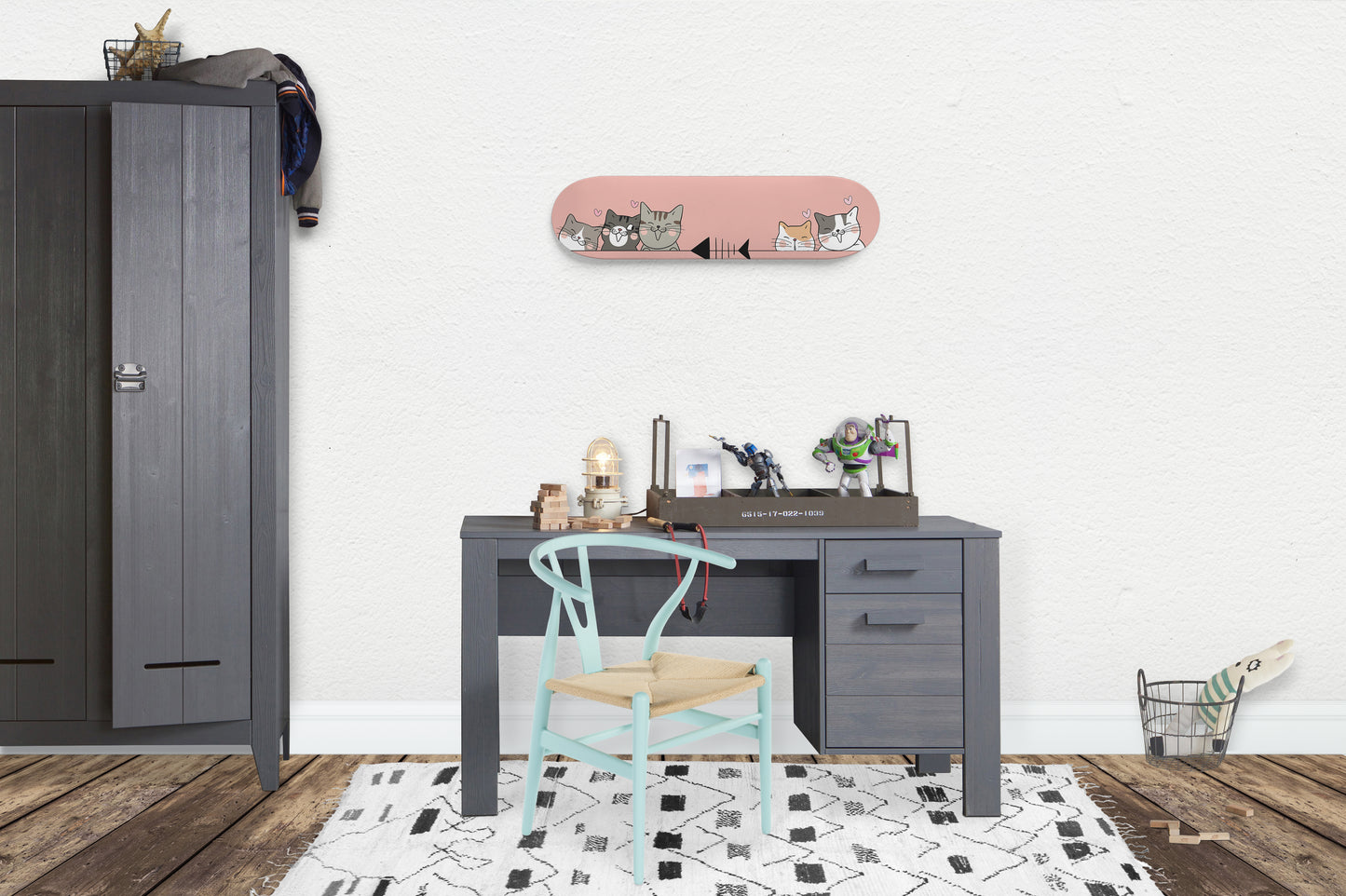 Set of Different Cute Cartoon Cats - Skateboard Wall Art