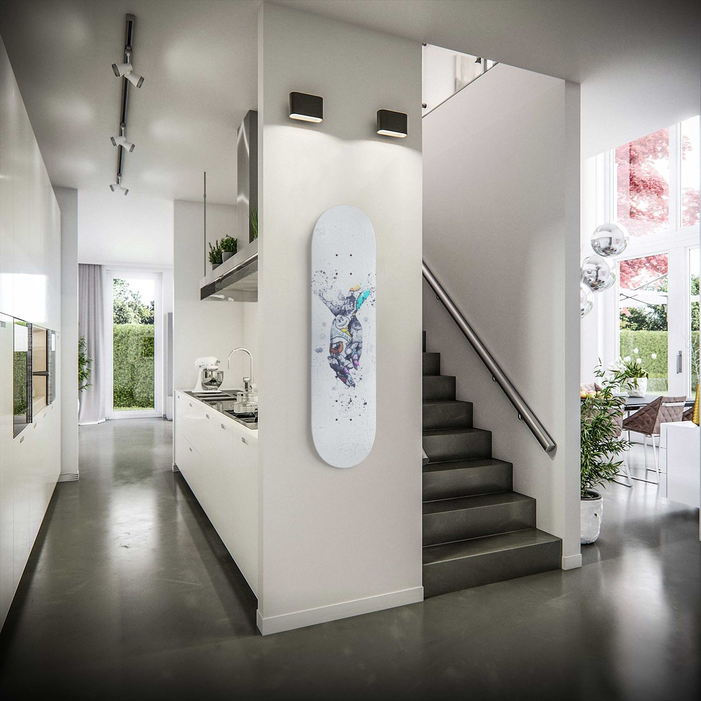 Banksy Couple Holding Hands | 1 - Piece Skateboard Wall Art, Holding Hands Graffiti Skate Deck Art, Housewarming Gift