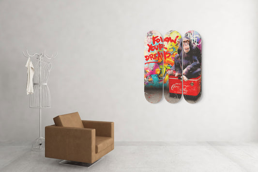 Banksy Follow your Dreams Street Art Graffiti Home Decor Skateboard Wall Art For Bedroom Housewarming Gift