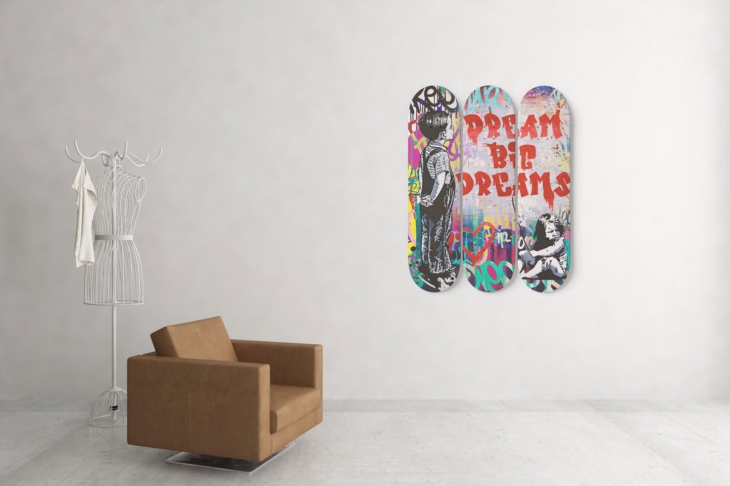 Banksy Dream Big Dreams Graffiti Skateboard Wall Art Banksy Wall Print Street Pop Art For Living Room Decor
