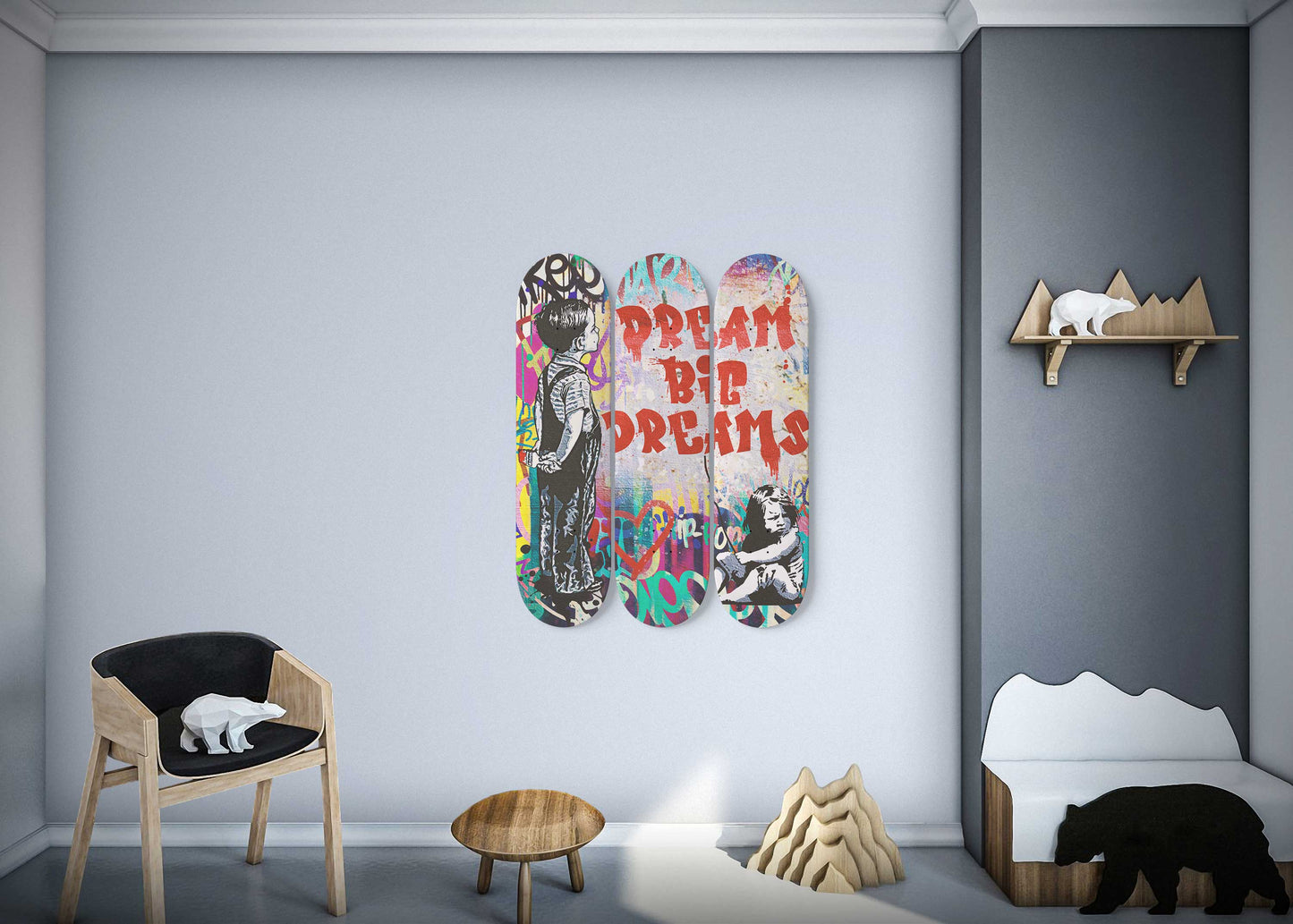 Banksy Dream Big Dreams Graffiti Skateboard Wall Art Banksy Wall Print Street Pop Art For Living Room Decor