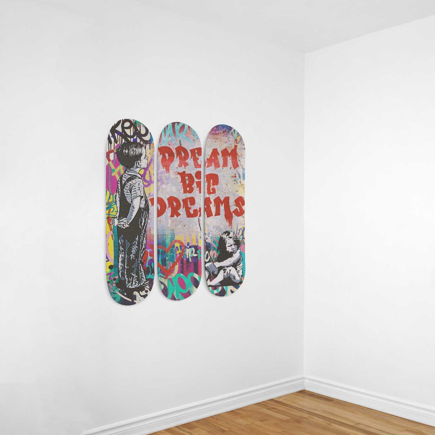 Banksy Dream Big Dreams Graffiti Skateboard Wall Art Banksy Wall Print Street Pop Art For Living Room Decor