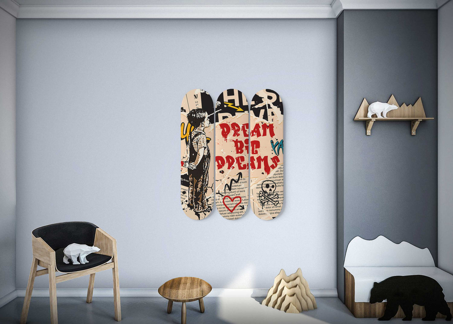 Banksy Dream Big Dreams Skateboard Art Banksy Street Art Print Large Skate Deck Art Wall Decor