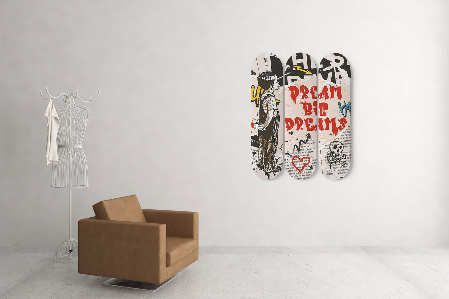 Banksy Dream Big Dreams Skateboard Art Banksy Street Art Print Large Skate Deck Art Wall Decor
