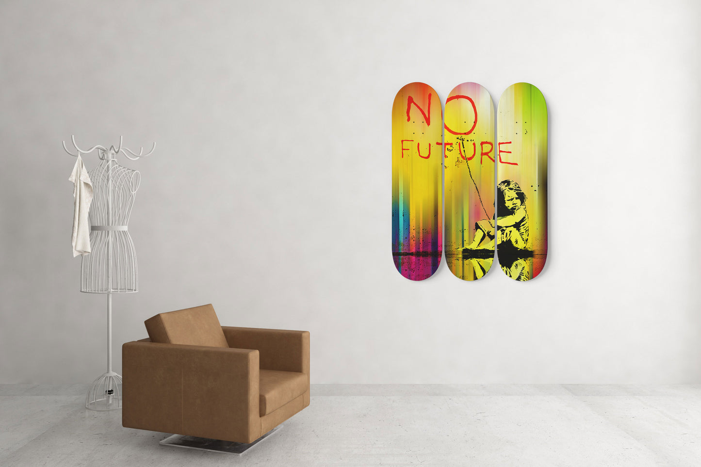 Banksy No Future Skateboard Wall Art No Future Banksy Pro- Grade Maple Wood Wall Hanging Living Room Decor New Home Gift