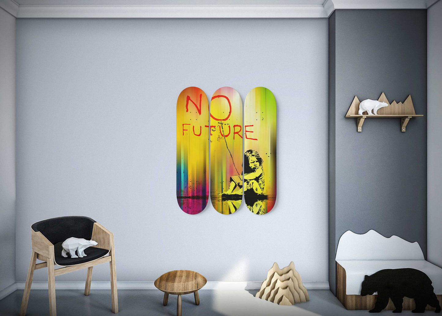 Banksy No Future Skateboard Wall Art No Future Banksy Pro- Grade Maple Wood Wall Hanging Living Room Decor New Home Gift