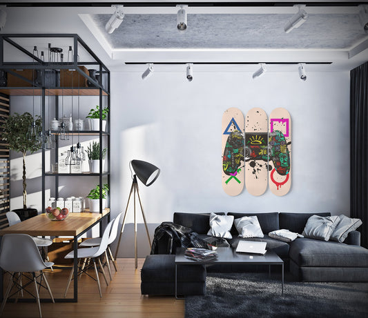 PlayStation Controller For Game Room Graffiti Prints Skateboard Art Playstation Wall Decor Gift Ideas For Dad