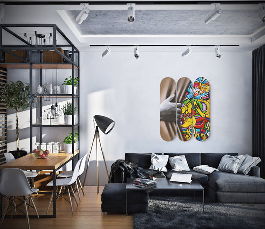 Banksy Pull Back Urban Art Skateboard Wall Art Martin Whatson Inspired Street Graffiti Art Decor