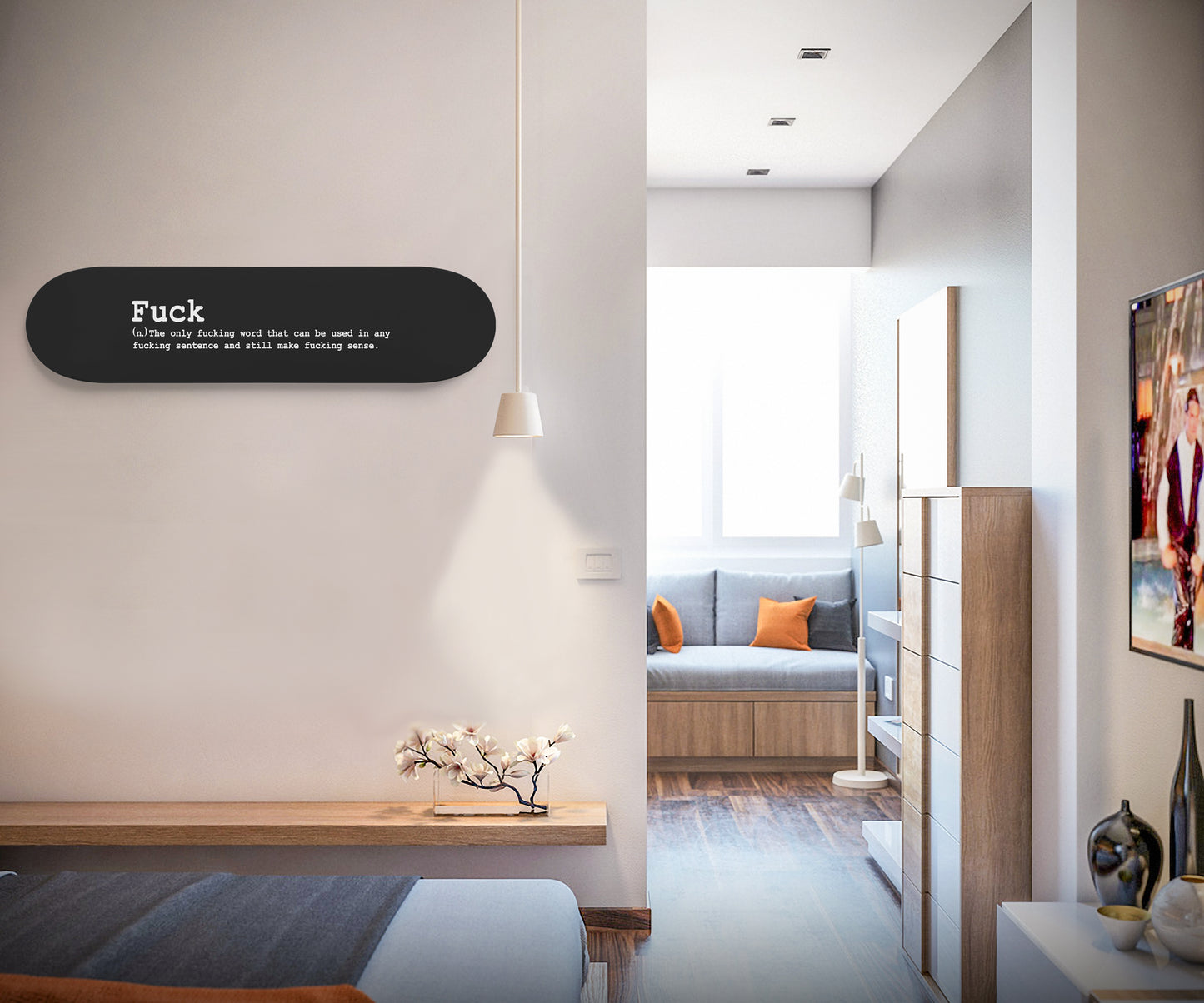 Humorous Fuck Definition - Skateboard Wall Art