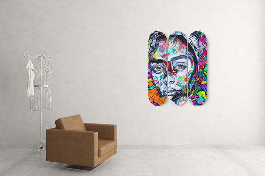 Beautiful Girls Graffiti Street Pop Art Skateboard Print For Living Room And Bedroom Wall Hanging Decor