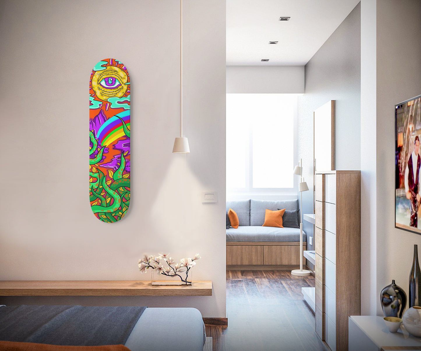 All-Seeing Eye Art - Skateboard Wall Art by PolymorphClub