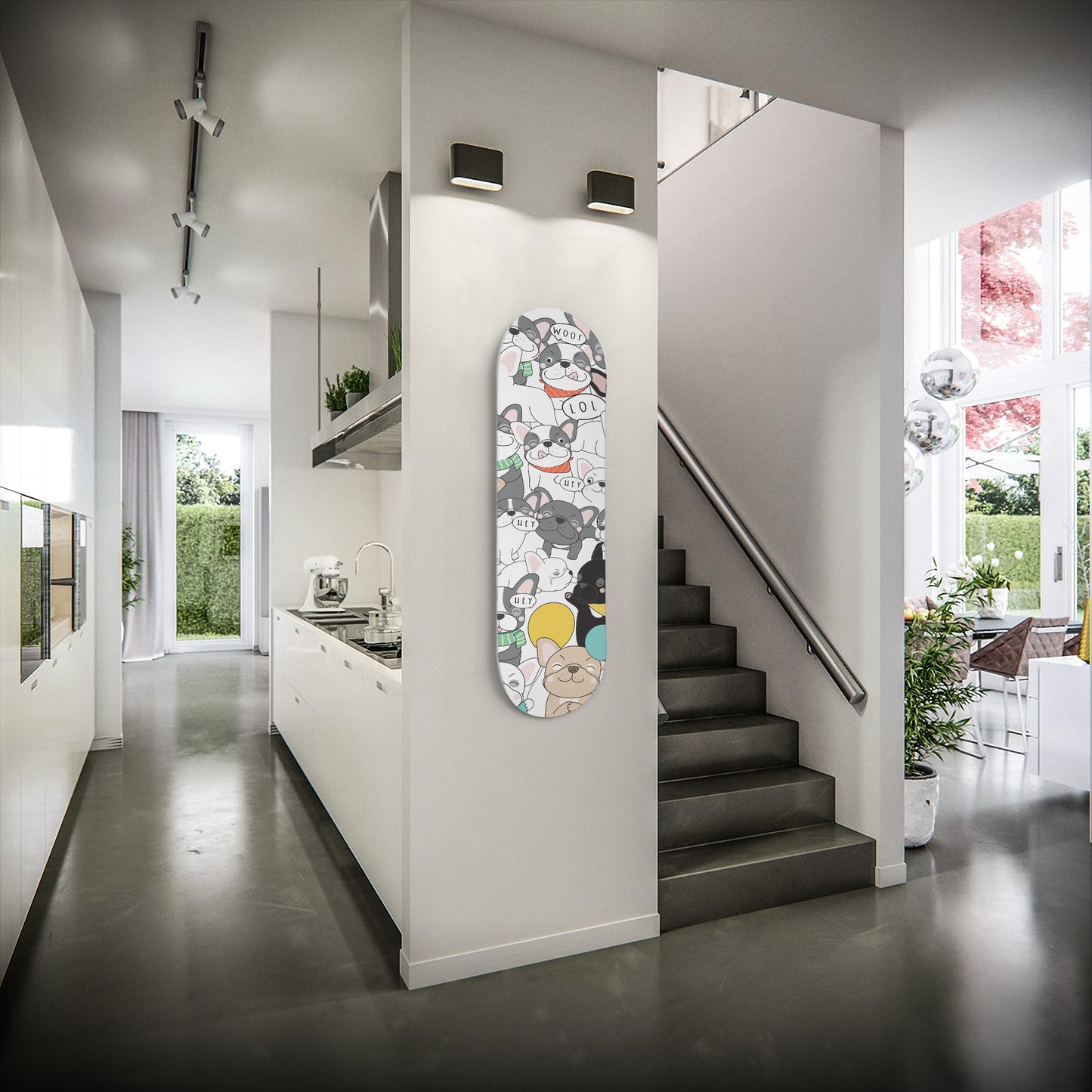 Cute French Bulldog - Skateboard Wall Art