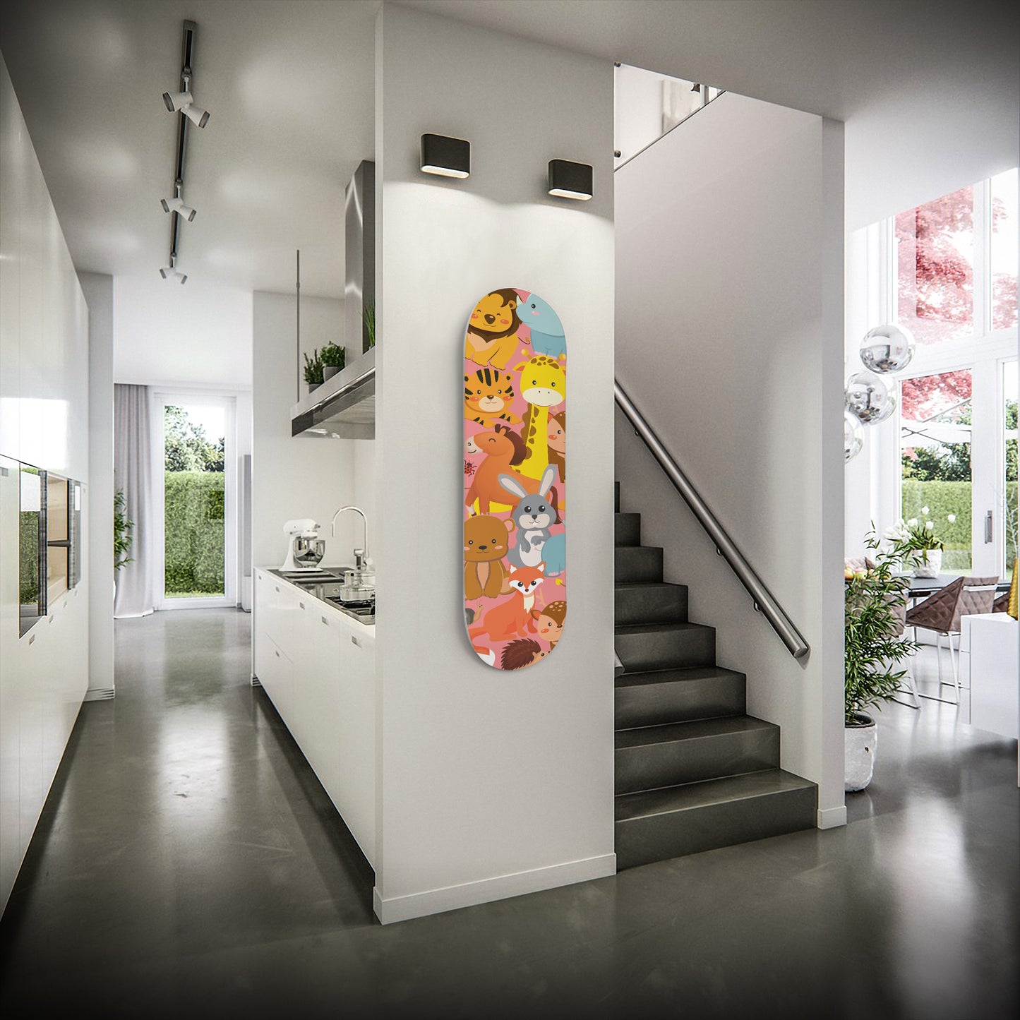 Safari Animal Friends - Skateboard Wall Art