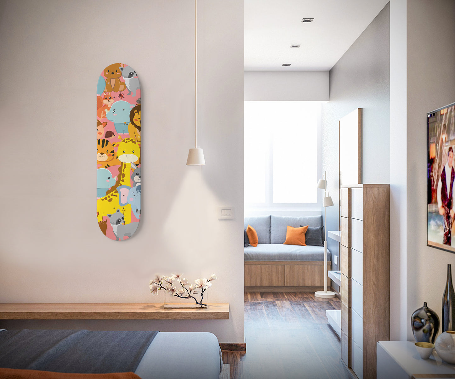 Safari Animal Friends - Skateboard Wall Art