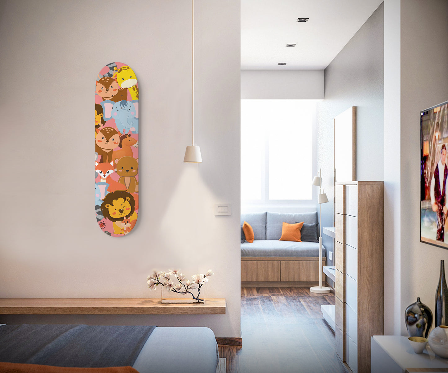 Safari Animal Friends - Skateboard Wall Art