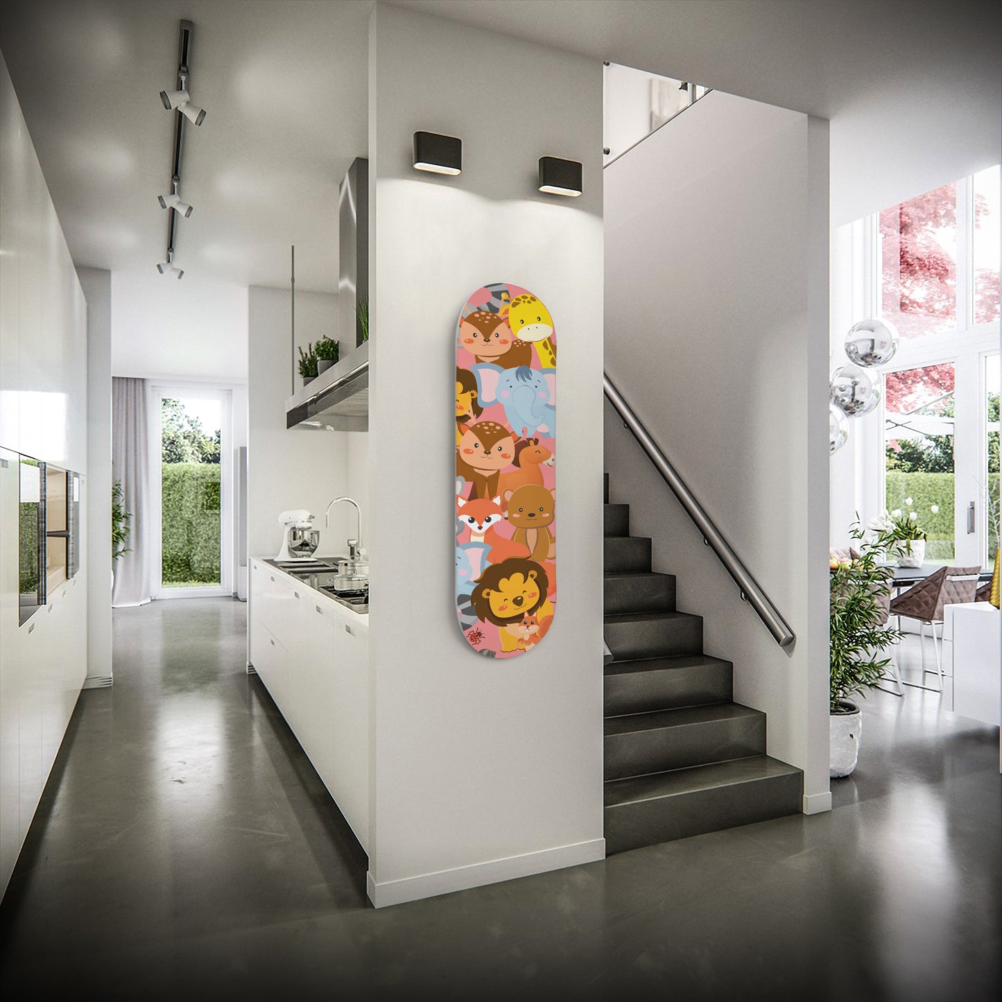 Safari Animal Friends - Skateboard Wall Art