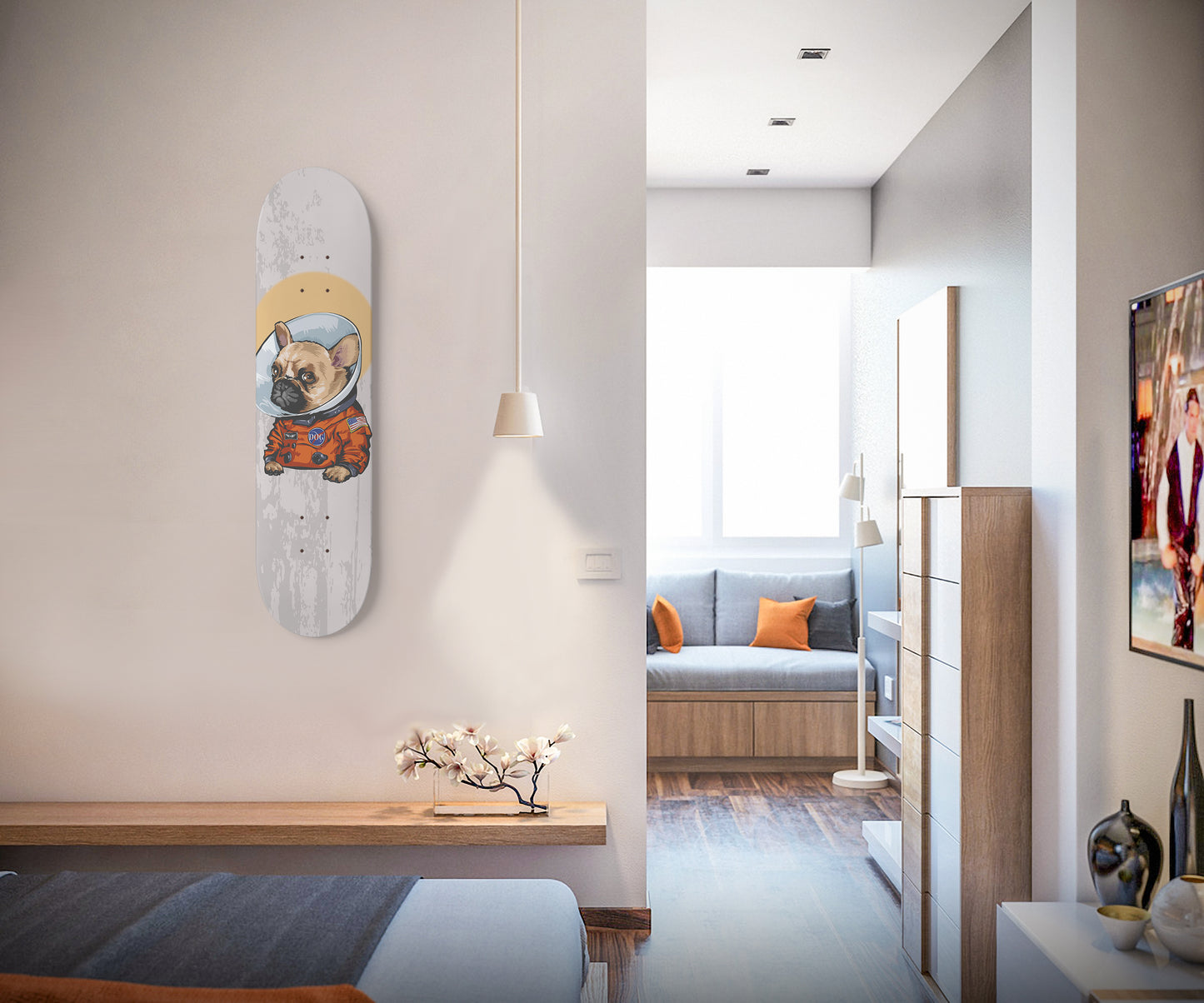French Bulldog Astronaut - Skateboard Wall Art