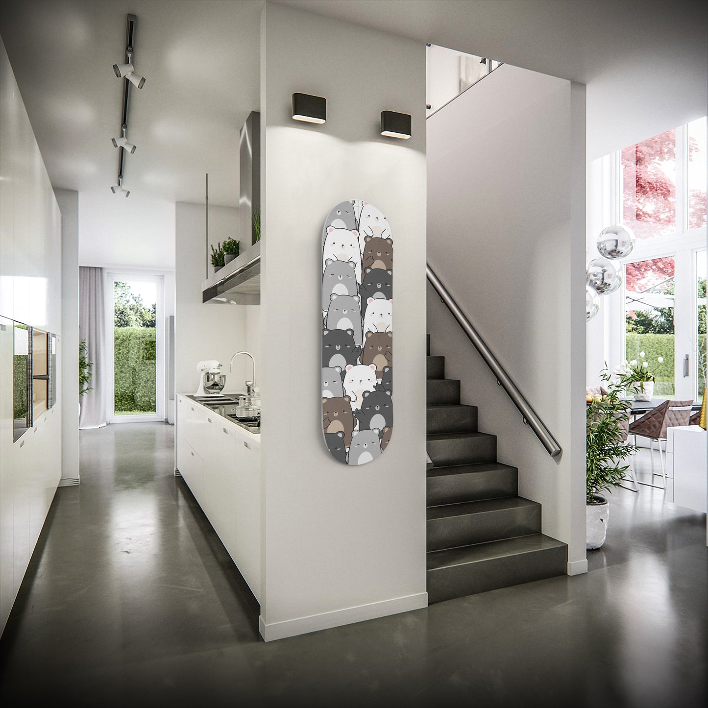 Cute Teddy Bear & Polar Bear - Skateboard Wall Art