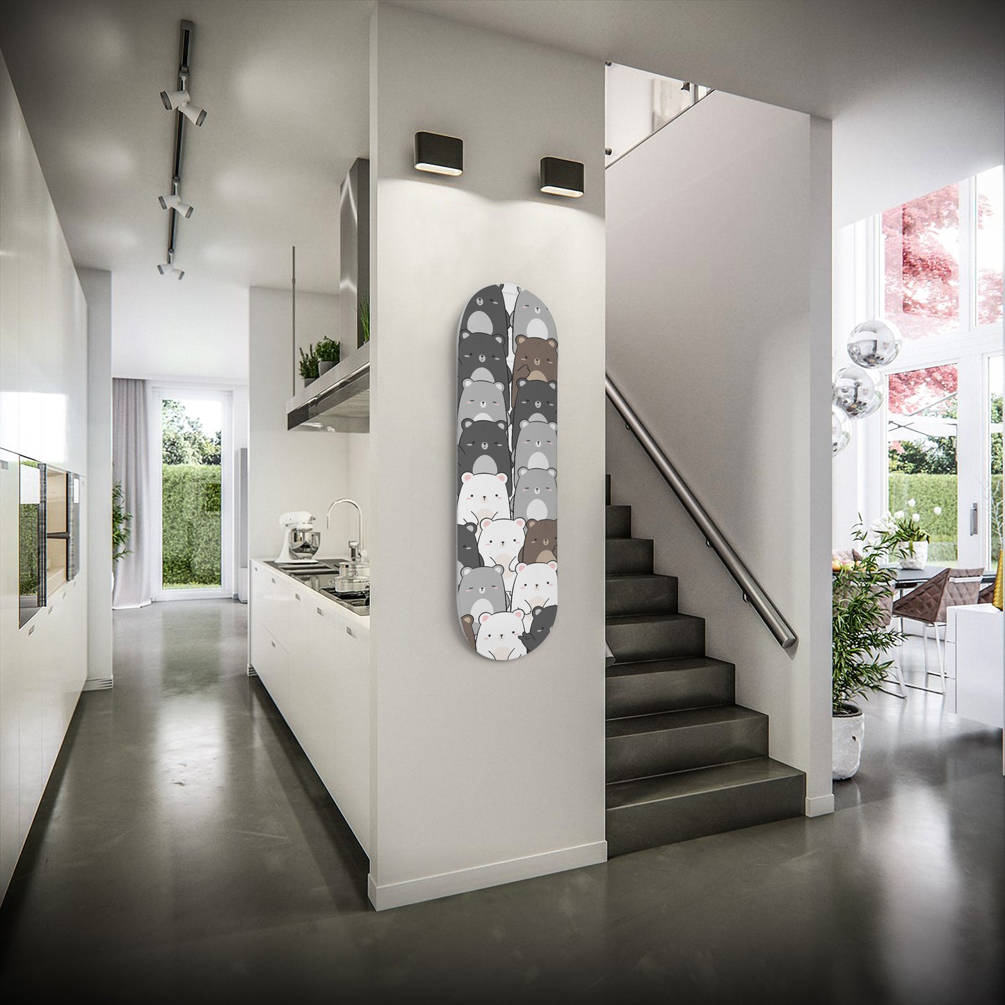 Cute Teddy Bear & Polar Bear - Skateboard Wall Art