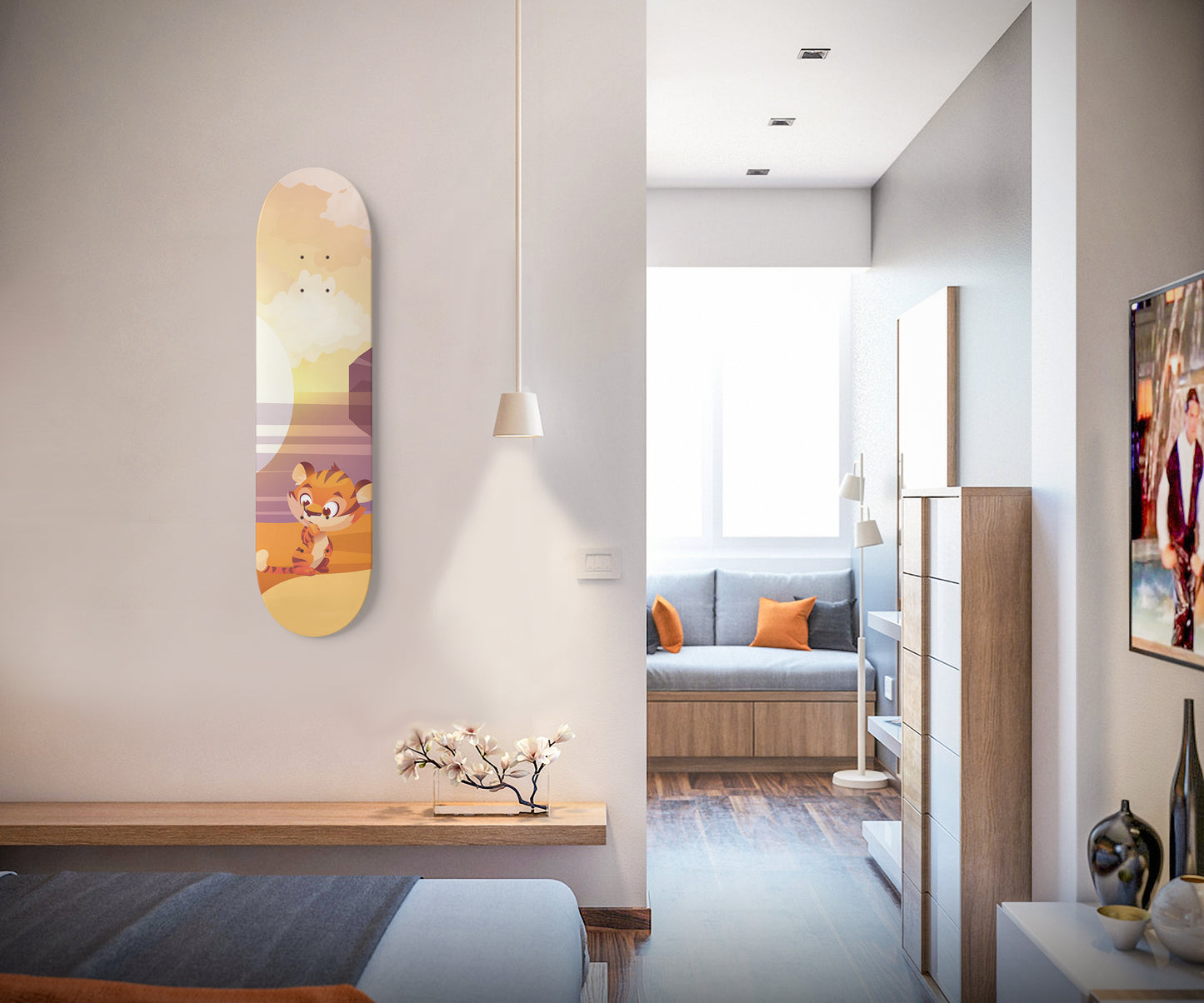 Islanders Cartoon inspired - 'Tiger' - Skateboard Wall Art