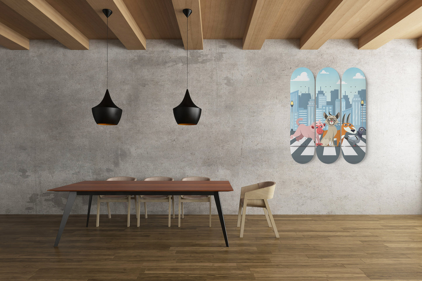 Adorable Animals Crossing New Horizon - 3 piece - Skateboard Wall Art