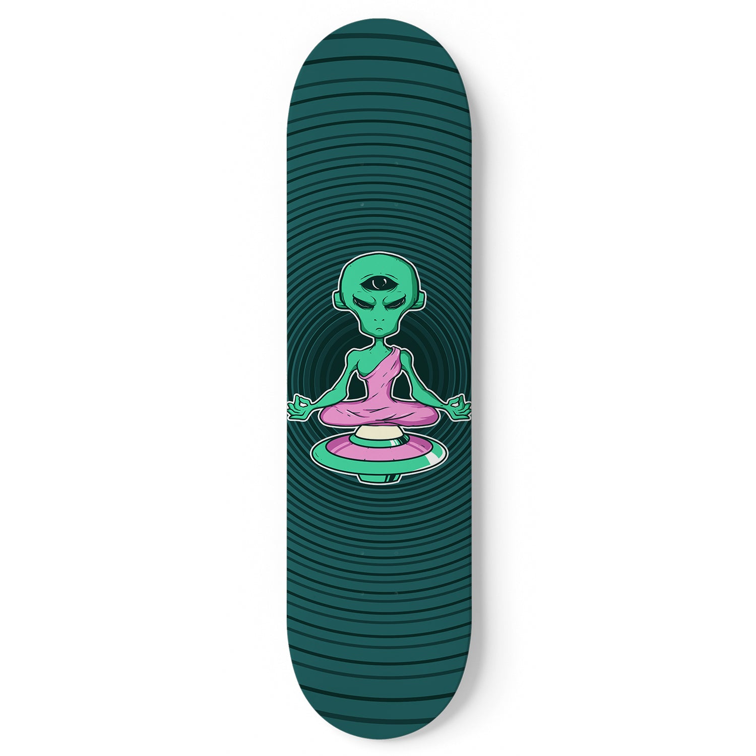 Alien Meditation Skateboard Wall Art