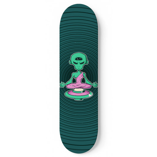 Alien Meditation Skateboard Wall Art