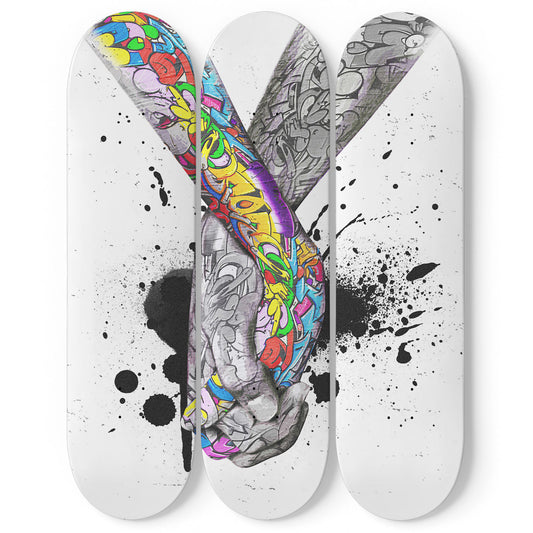 Banksy Couple Holding Hands #5.0 3 Deck Skateboard Wall Art : Love and Emotion