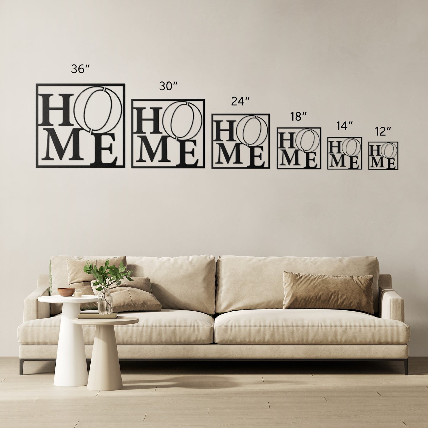 Beautiful HOME text Display Metal Wall Art