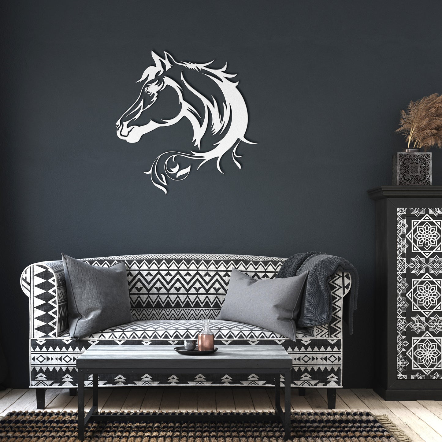 Beautiful Horse Sillhouette Metal Wall Art