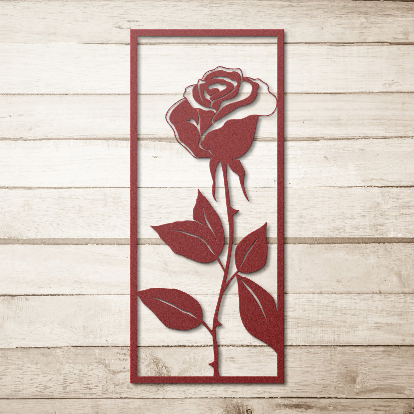 Beautiful Rose in a Frame Metal Wall Art