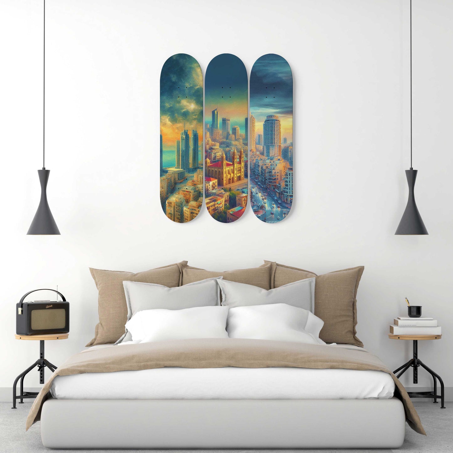 Beirut  Cityscaper 3-Deck Skateboard Wall Art