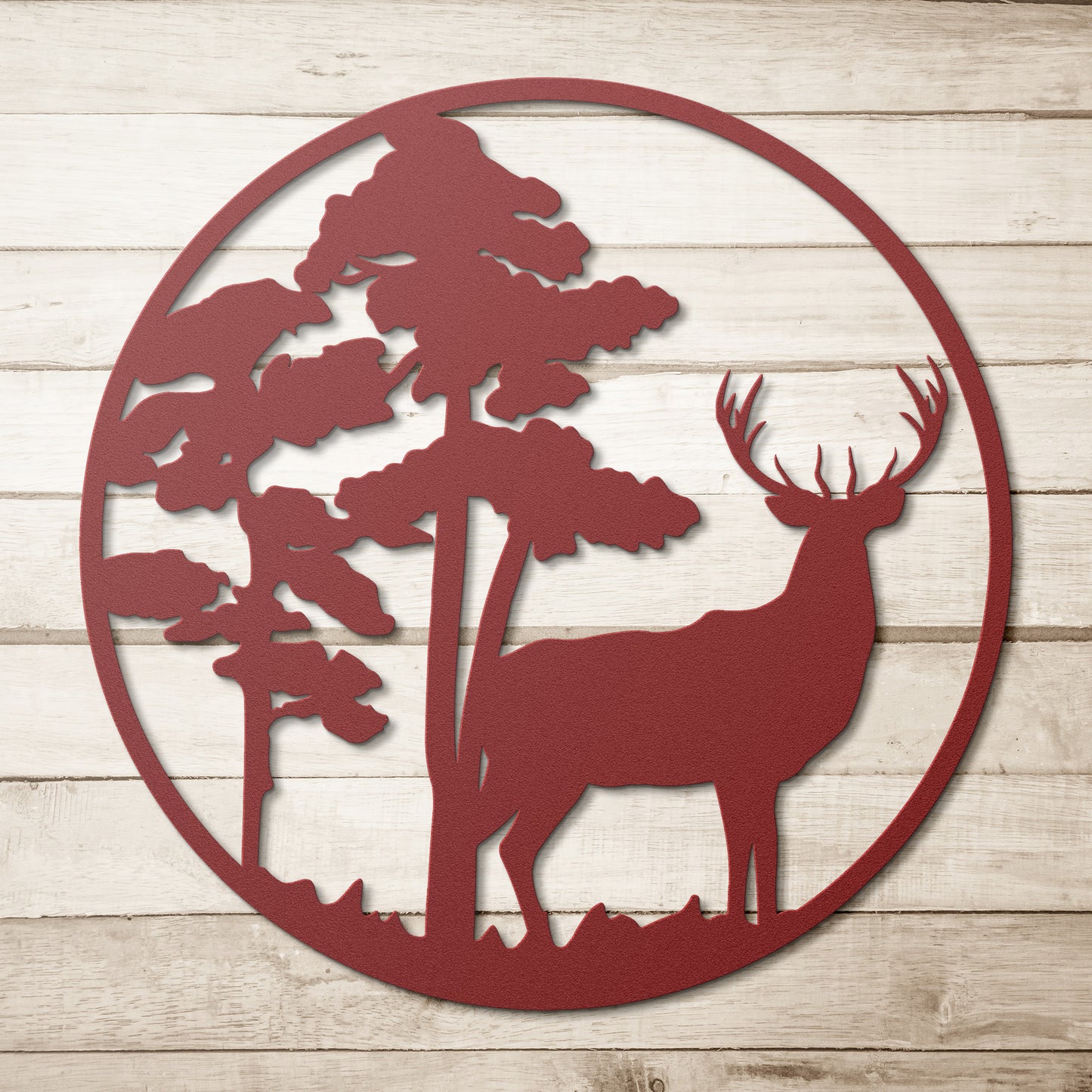 Buck in the Fall Forest Metal Wall Art