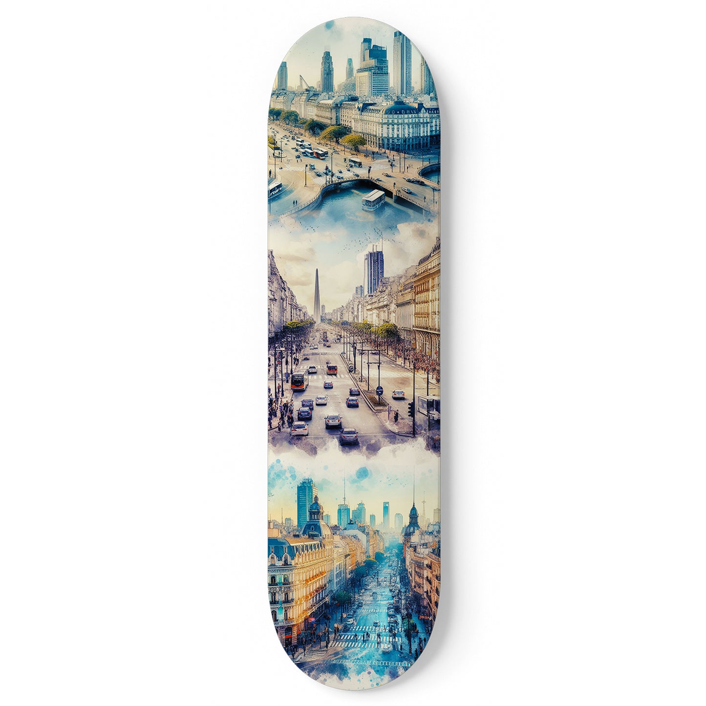 Buenos Aires  Cityscaper 1-Deck Skateboard Wall Art