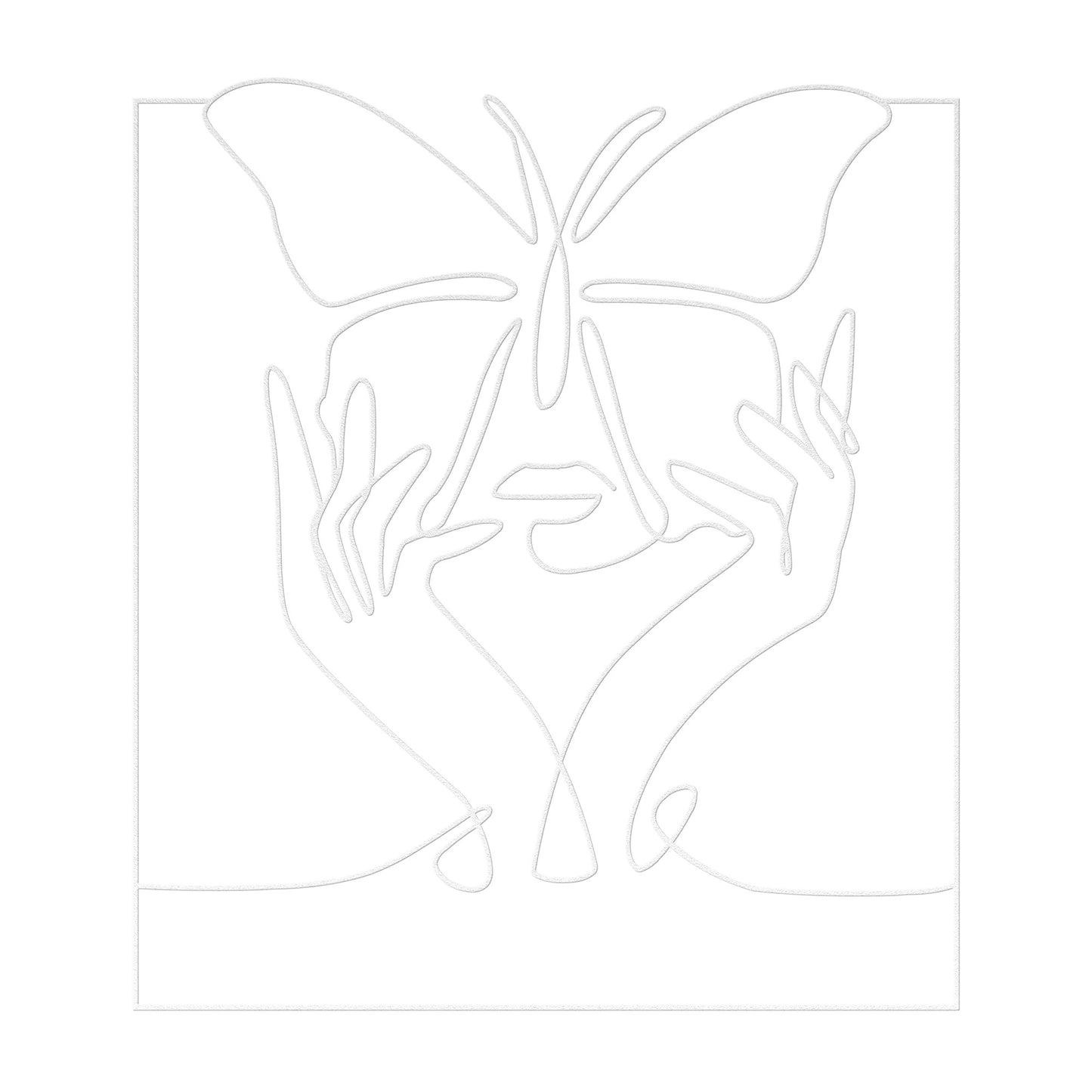 Butterfly Face Continuous Line Art Metal Wall Art